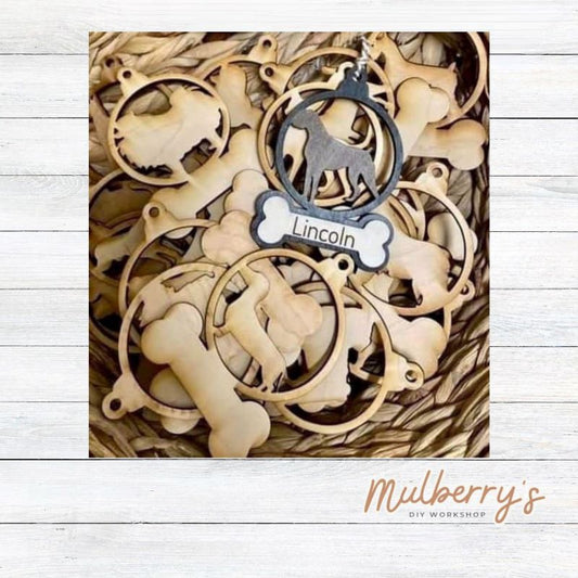 Your dog deserves their very own ornament! Display in on their create, dog treat container, or Christmas tree. We have 17 different breeds to choose from. The dog's name will be in engraved onto the bone in print.
