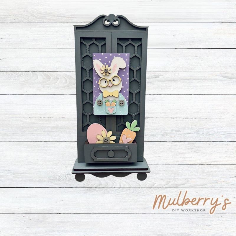 It doesn't get any cuter than our new single cottage mega shelf sitter! It's the perfect add-on accessory to your decor at approximately 15" tall by 6.5" wide.

Includes: Single Cottage and the Easter insert set pictured. If desired, the other Easter insert option set can be purchased in the subsequent product listing.