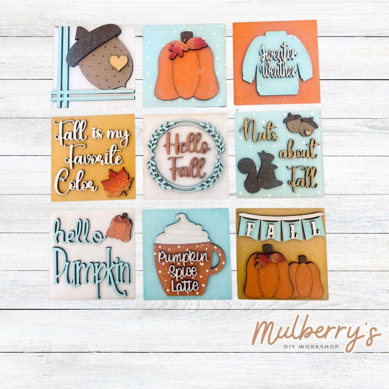 Fall 4x4 Decorative Tiles – Mulberry's DIY Workshop