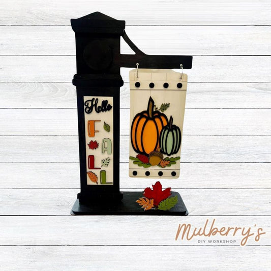 Our interchangeable mega post is so versatile! It's roughly 18.5" tall by 10.5" wide. Swap out different inserts throughout the year. This is a set for the interchangeable mega post and fall inserts.