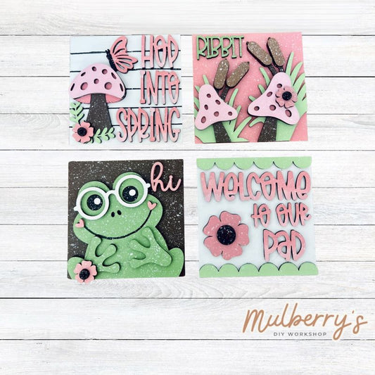 Our 4x4 frog decorative tiles are so versatile. They go perfectly with many of our interchangeable bases! Display them in our learning towers, tiered trays, or display shelves.