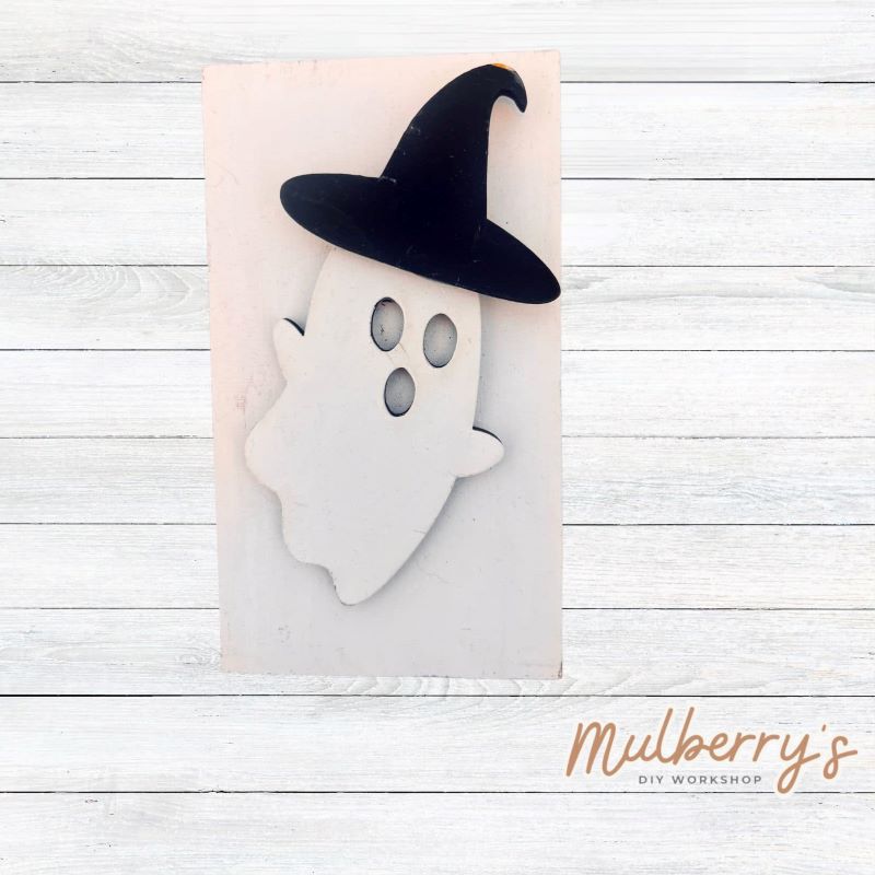 Our ghost insert coordinates with out interchangeable HOME Shelf Sitter, but can also be displayed on other interchangeable bases such as tiered trays.
