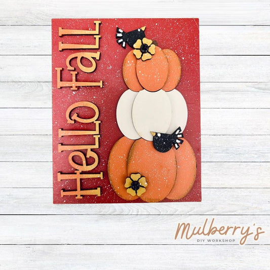 Our hello fall insert goes perfectly with our interchangeable rectangle frame, which is sold separately.