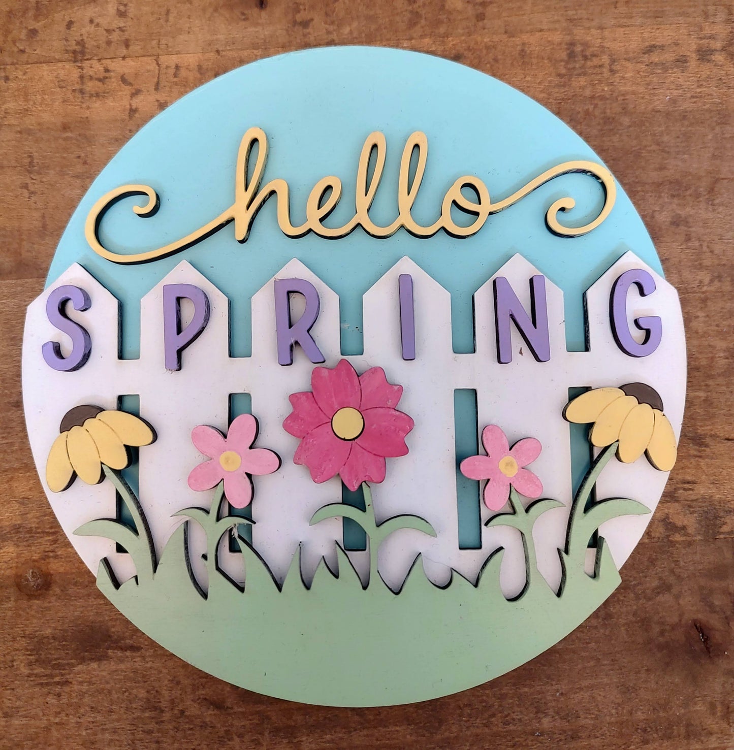 PAINTED Hello Spring Large Plate Insert