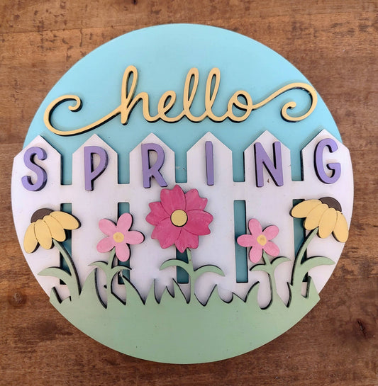 PAINTED Hello Spring Large Plate Insert