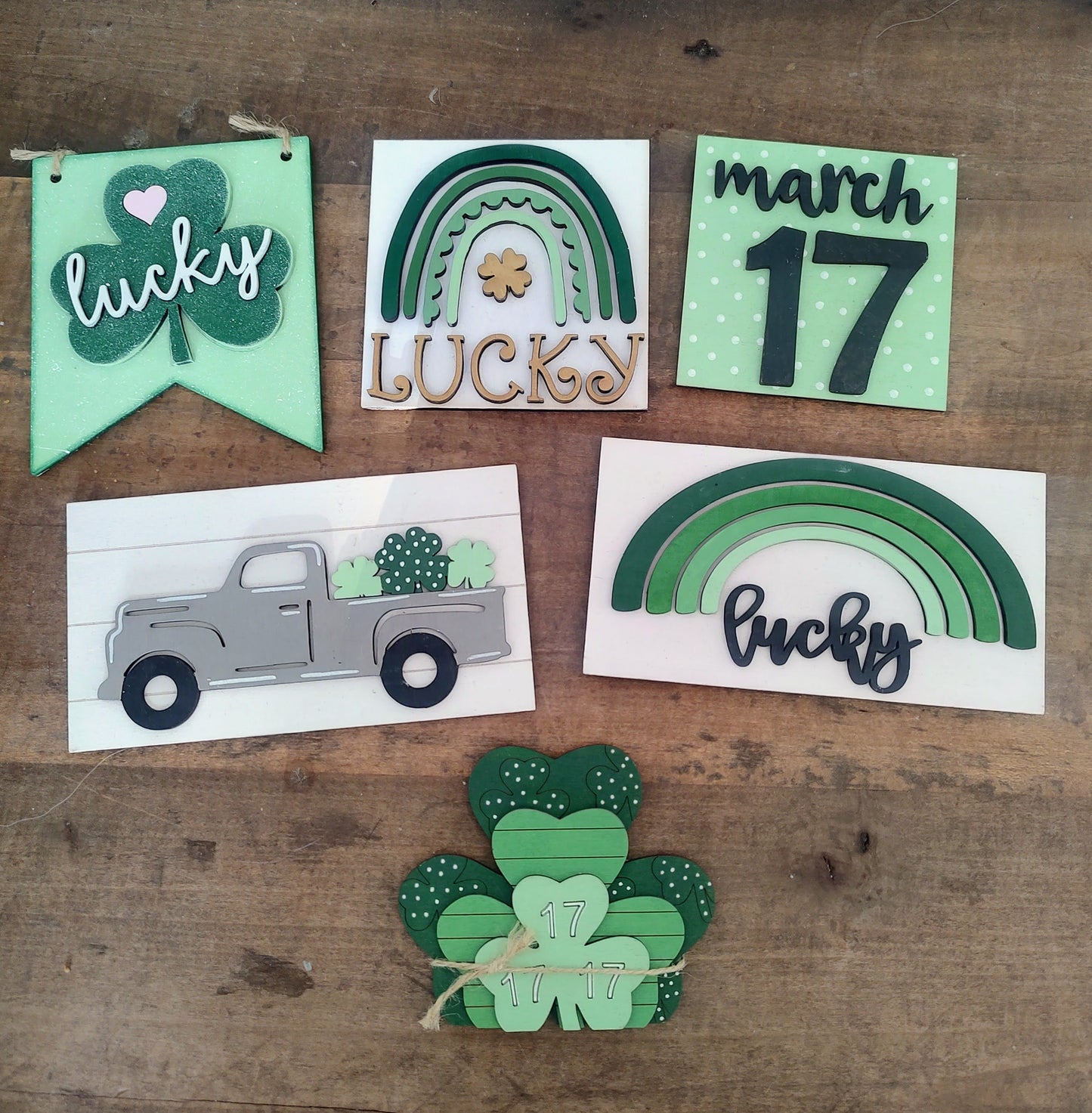 PAINTED St. Patty Tiered Tray Set