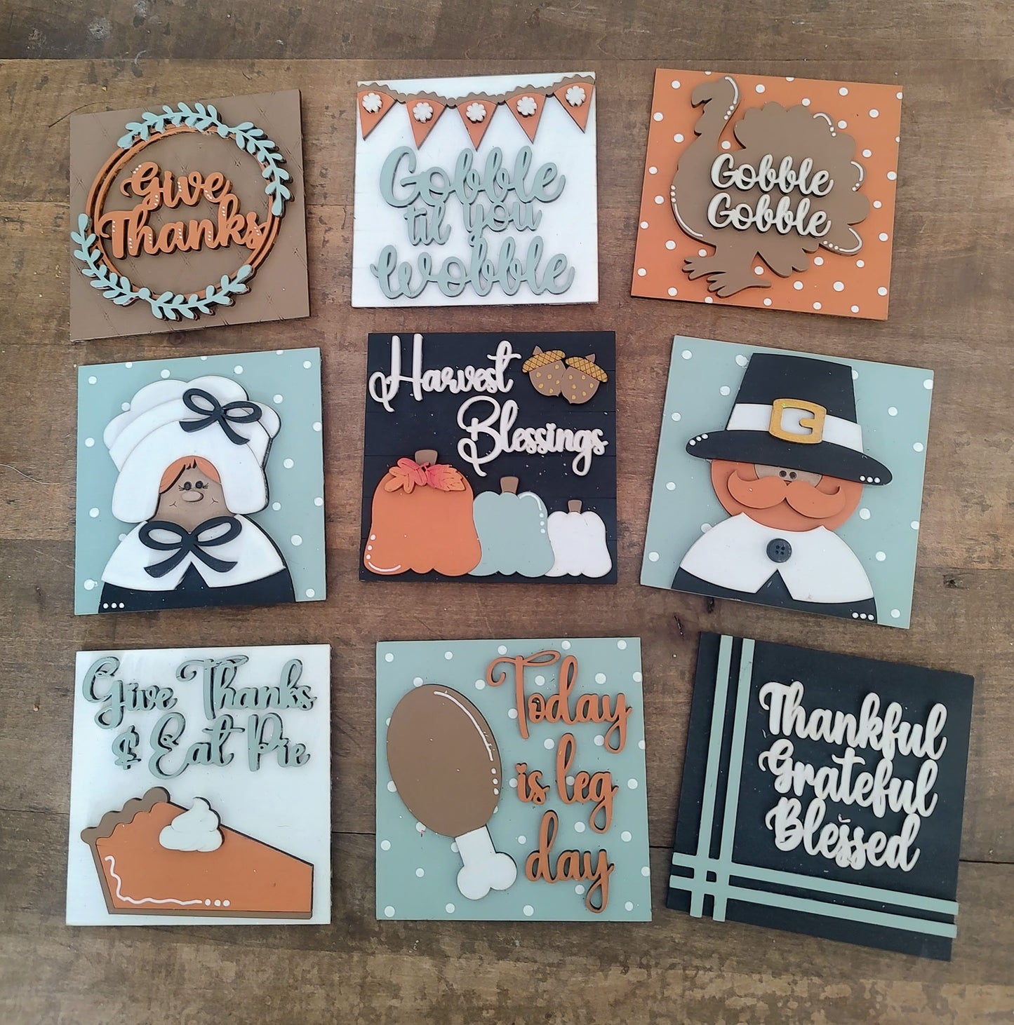 PAINTED Thanksgiving Leaning Tower Inserts