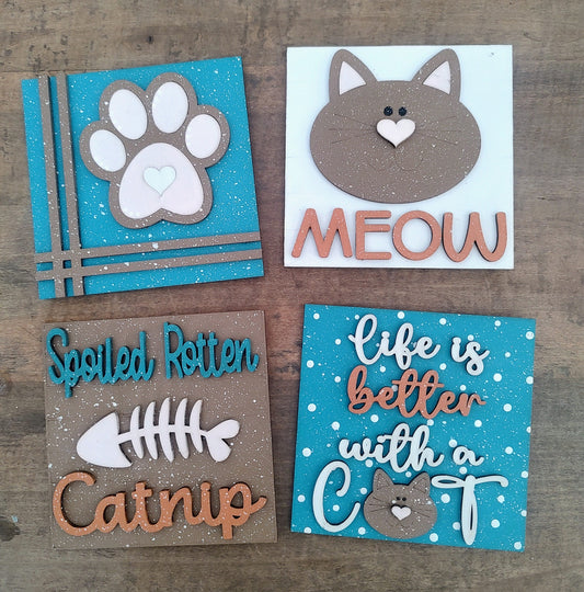 PAINTED Cat Leaning Tower Inserts