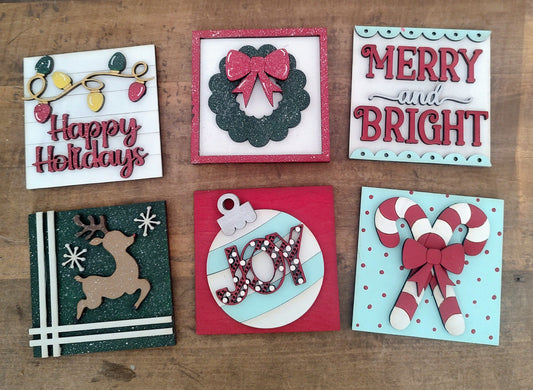 PAINTED Christmas Leaning Tower Inserts