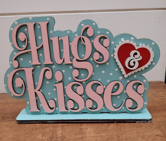 PAINTED Hugs & Kisses Shelf Sitter