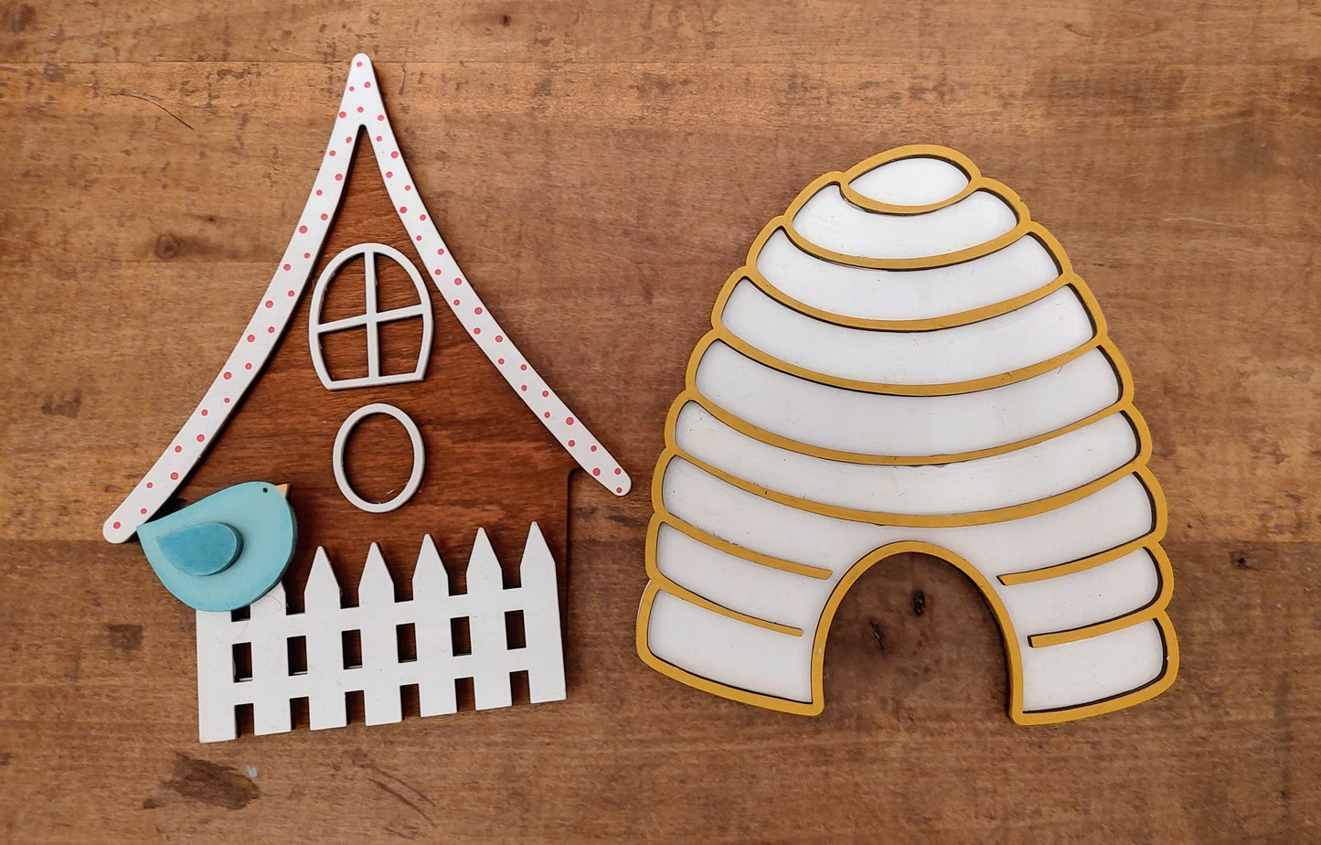PAINTED Birdhouse & Beehive