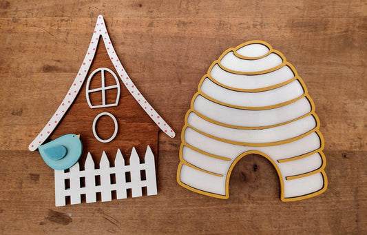 PAINTED Birdhouse & Beehive