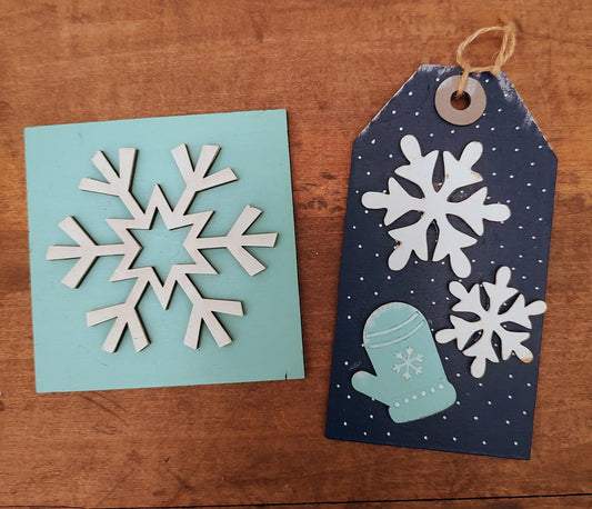PAINTED Winter Tray Items