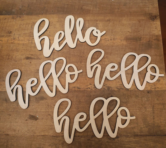 Unpainted "Hello" Lettering