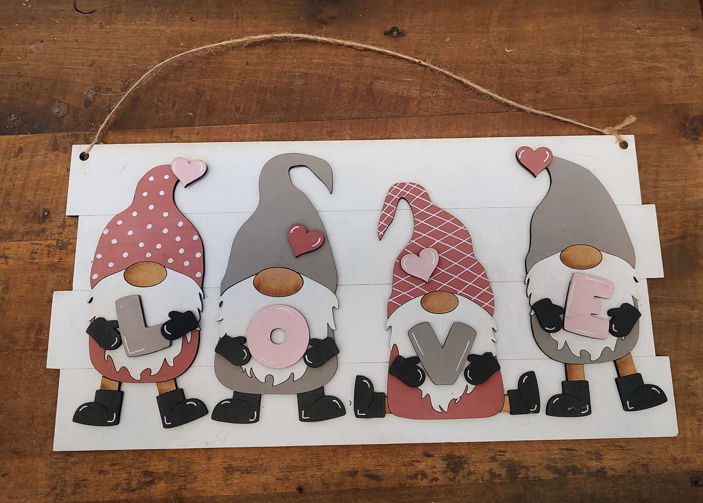 PAINTED Love Gnomes Mini Hanger