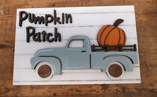 PAINTED Pumpkin Patch Shelf Sitter