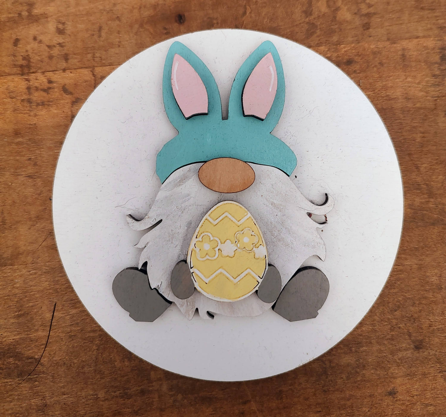 PAINTED Easter Gnome Mini Plate Insert