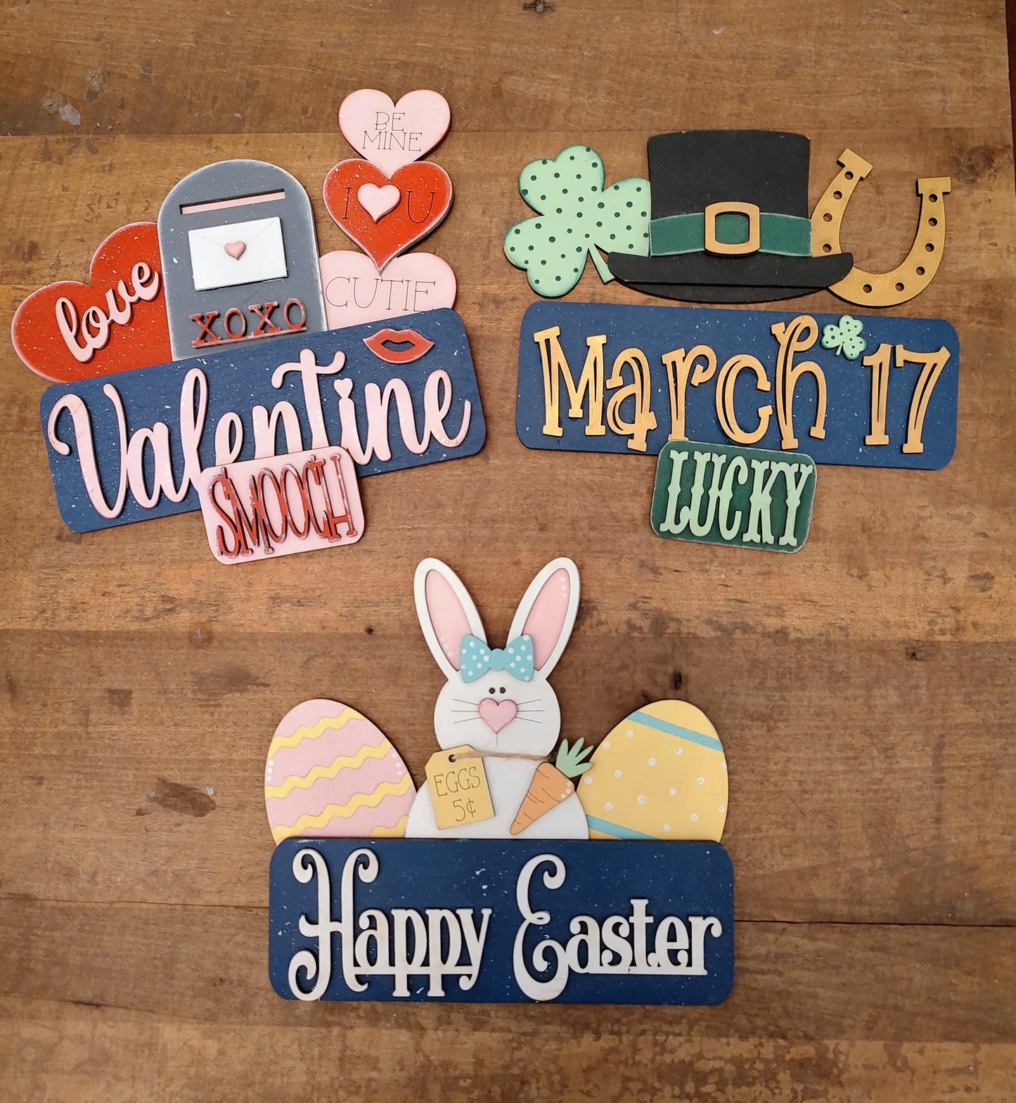 PAINTED Interchangeable Inserts (Valentine's Day, St. Patty, & Easter)