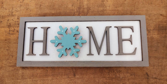 PAINTED Home with Snowflake
