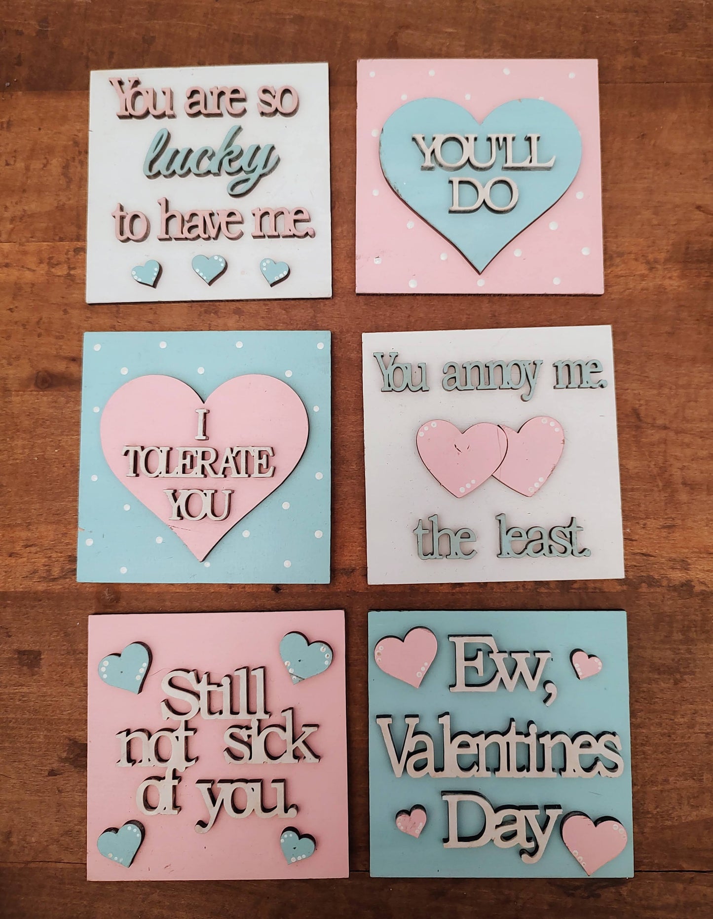 PAINTED Funny Valentine Leaning Tower Inserts