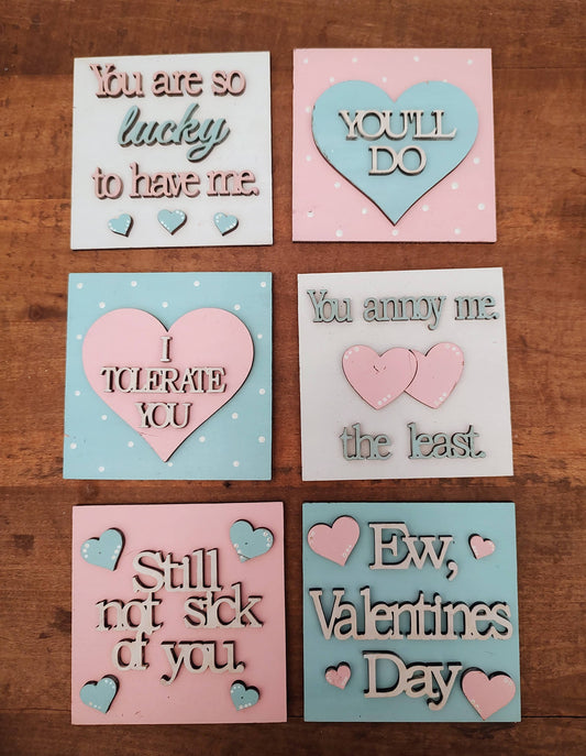 PAINTED Funny Valentine Leaning Tower Inserts