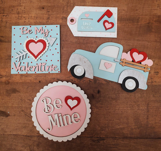 PAINTED Valentine Tray Set