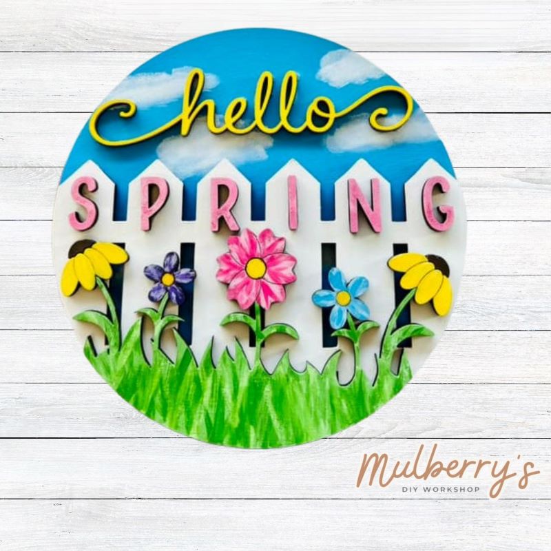 Spring Fence Crafts Hello Spring Fence Large Insert – Mulberry's DIY Workshop