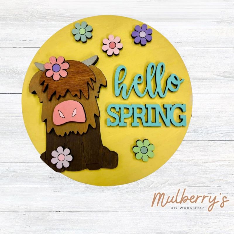 Making A Spring Cow Highland Cow Spring Large Insert – Mulberry's DIY Workshop