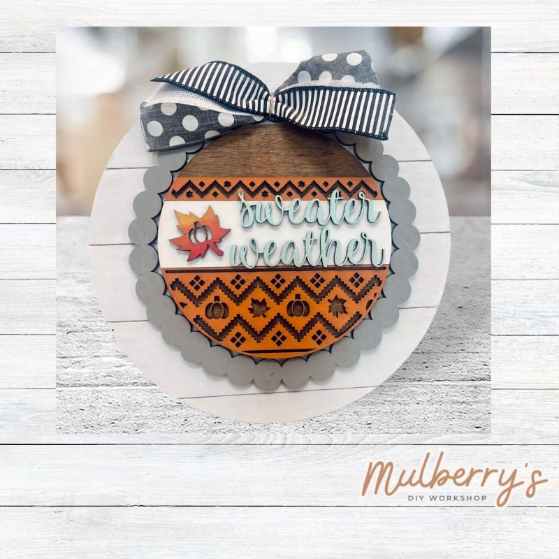 We love our large interchangeable plate with stand! It's approximately 11.5-inches is diameter and can display your favorite seasonal/holiday insert. This set includes the large interchangeable plate with stand and the sweather weather insert.