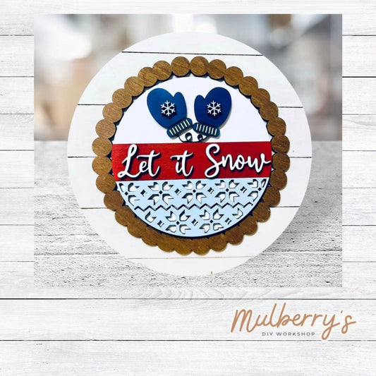 We love our large interchangeable plate with stand! It's approximately 11.5-inches is diameter and can display your favorite seasonal/holiday insert. This set includes the large interchangeable plate with stand and the let it snow insert.