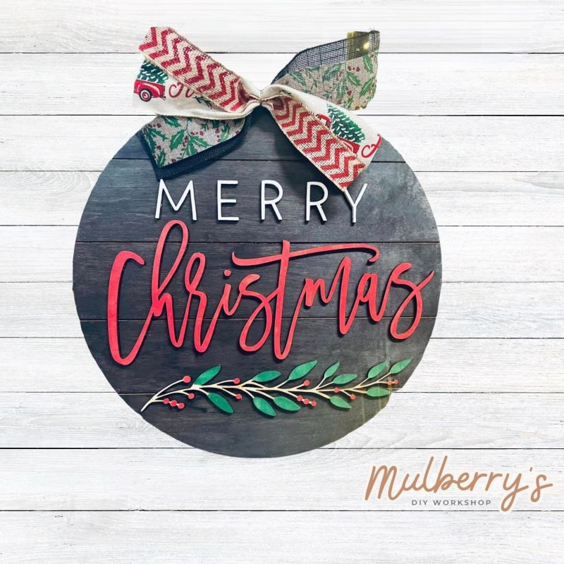 Our Merry Christmas 18" door hanger would look fabulous on your front door!