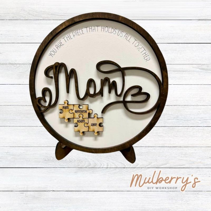 Personalized Mom Puzzle Piece Round Mulberry #39 s DIY Workshop Personalized Mom Puzzle Piece Round Mulberry #39 s DIY Workshop