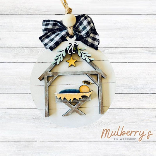 Our nativity ornament is so cute! Approximately 4" in diameter.