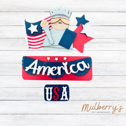 These patriotic inserts are used with our interchangeable truck. There are two sizes available: 12 inch and 24 inch.
