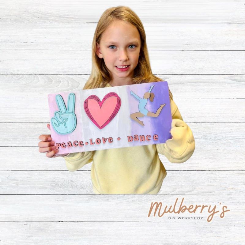 This is the perfect sign for your dancer's room! Approximately 14" wide by 7" tall. Optional stand is available.