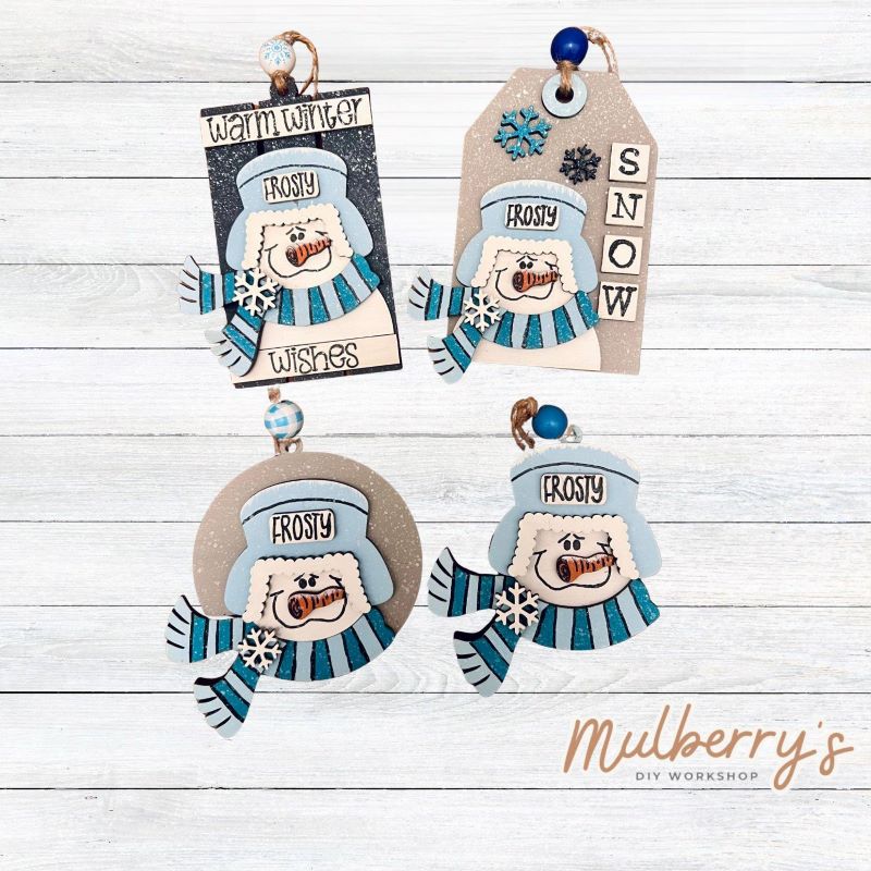Our Frosty snowman ornaments are guaranteed to brighten your winter day! Approximately 4.5" tall.