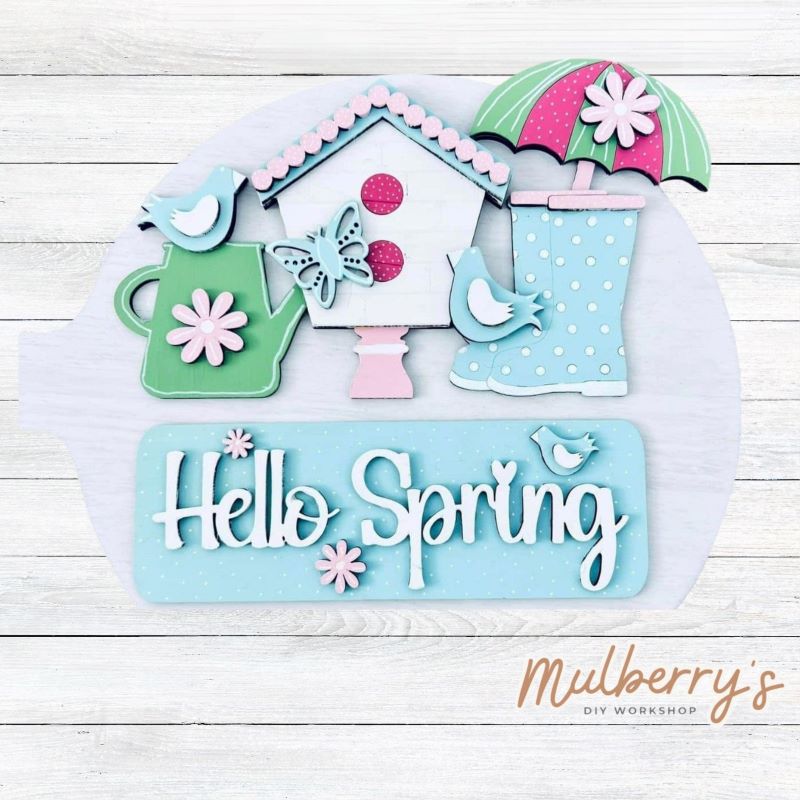 Our seasonal inserts can be displayed individually or in our interchangeable lattice round door hanger, which is sold separately.