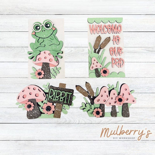 Our Spring Frog inserts are so versatile! Display them individually or in our interchangeable single/double cottages! Single cottages can only display one insert, while double cottages can display both.