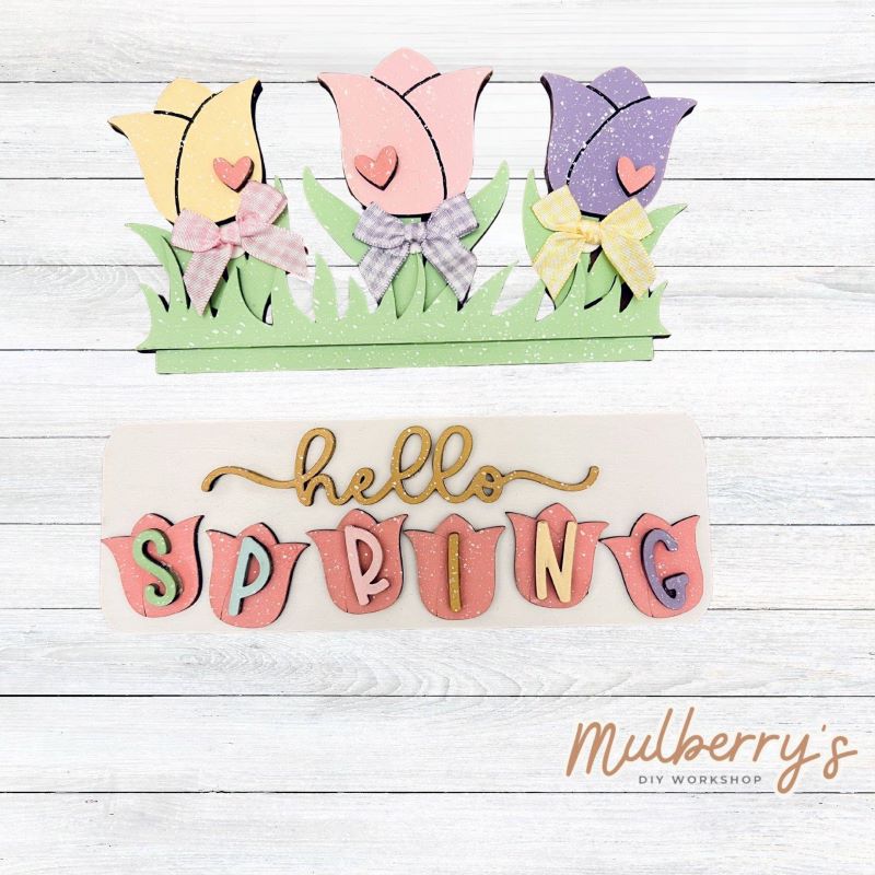 Our spring flowers inserts go perfectly with our interchangeable breadboard, which is sold separately.