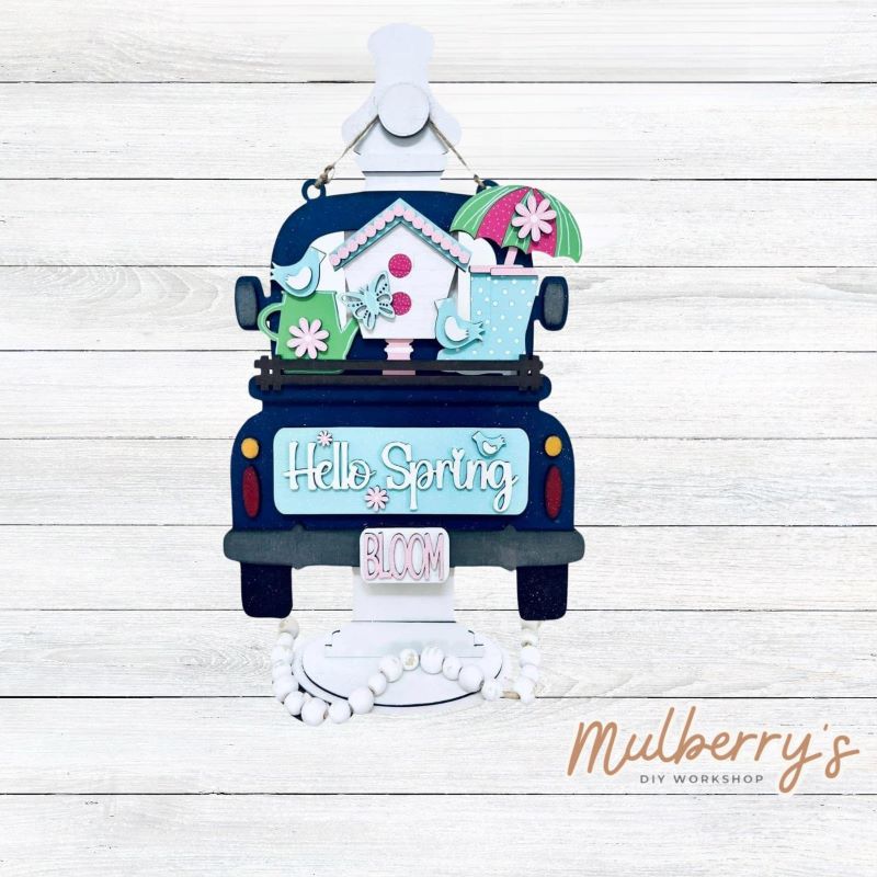 Our interchangeable truck is a must have!! Spring inserts are included in this set. Additional inserts are available for each holiday/season.