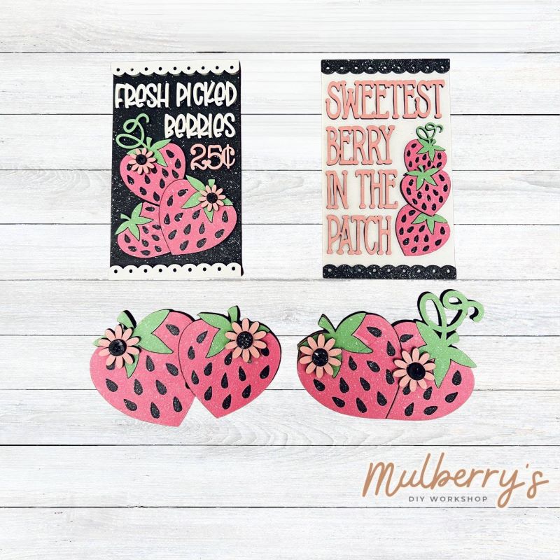Our Strawberry inserts are so versatile! Display them individually or in our interchangeable single/double cottages! Single cottages can only display one insert, while double cottages can display both.
