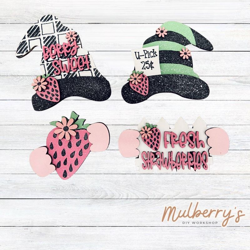 Our strawberry inserts pair perfectly with our interchangeable mini gnomes, which are sold separately.