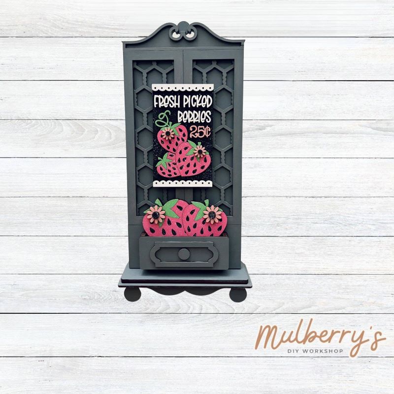 It doesn't get any cuter than our new single cottage mega shelf sitter! It's the perfect add-on accessory to your decor at approximately 15" tall by 6.5" wide.

Includes: Single Cottage and the Strawberry insert set pictured. If desired, the other Easter insert option set can be purchased in the subsequent product listing.