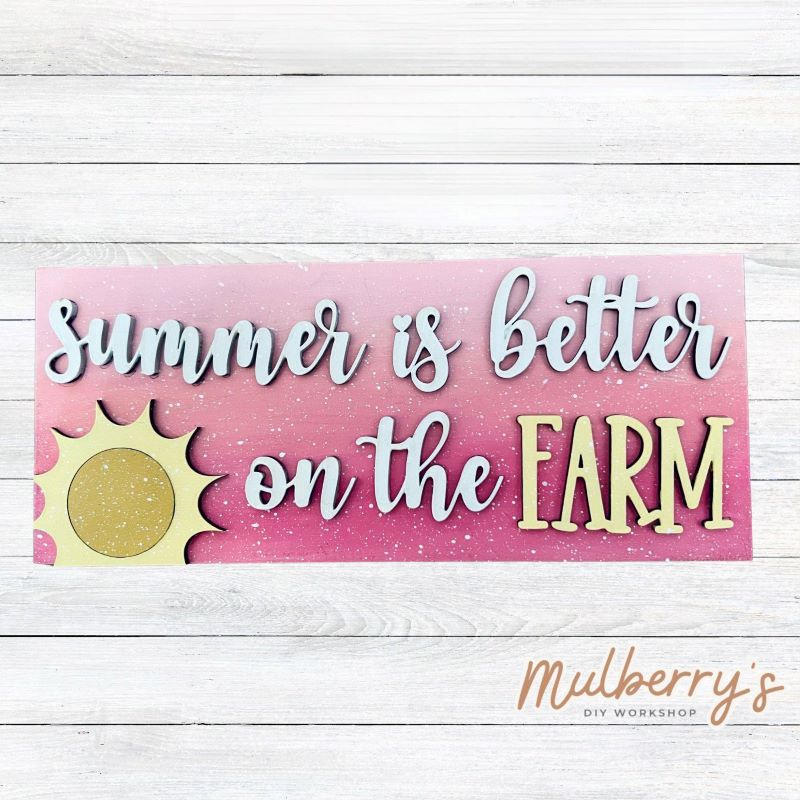 Summer is Better on the Farm! Come decorate this adorable mini sign for your home! Approximately 4" tall by 9.5" wide.