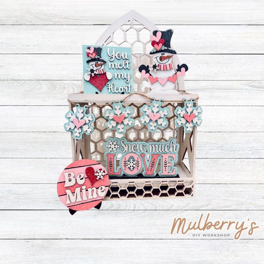 Our five-piece valentine tiered tray set can be purchased as a set or as individual pieces.