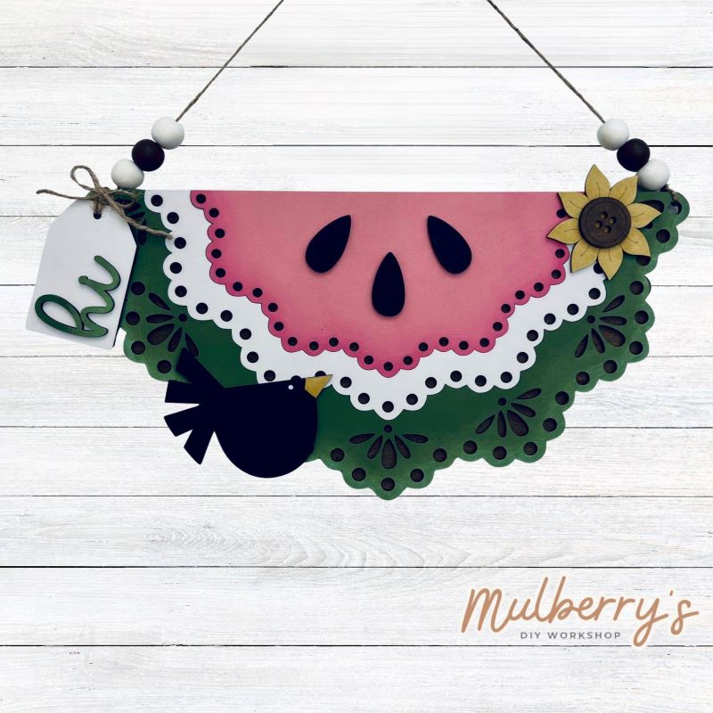 Introducing our new vintage watermelon mini door hanger! It's approximately 14" wide and would look amazing displayed in your home!