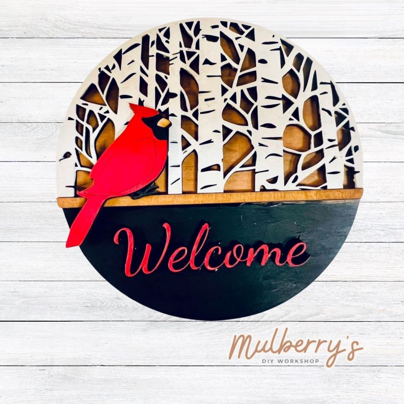 Welcome Cardinal Large Insert – Mulberry's DIY Workshop