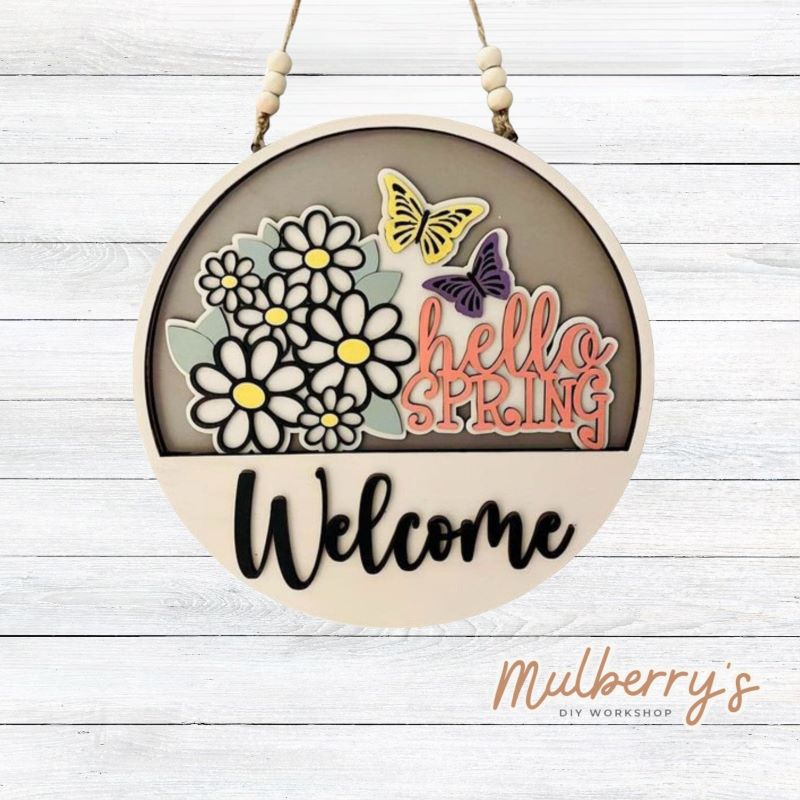 Welcome Spring Insert Welcome Door Hanger + Inserts – Mulberry's DIY Workshop