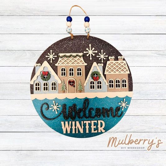 Welcome winter with this brrr-rrific 10.5" mini door hanger!